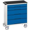 Verso Mobile Workbench, 5 Drawers, Blue/Light Grey, 965 x 800 x 550mm thumbnail-0