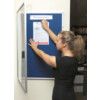 NOTICE BOARD SHOW CASE BLUE ALUM. TRIM 900x600mm  thumbnail-0