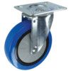 Light Duty/Medium Duty, Castor, 100mm, Unbraked, Swivel, Top Plate, Rubber, Blue thumbnail-0