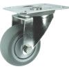 Castor, 100mm, Unbraked, Swivel, Top Plate, Rubber, Grey thumbnail-0