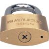 Keyed Padlock, Cross Key, Brass, Gold, 50mm Width, Weatherproof thumbnail-1