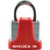 Keyed Padlock, Keyed Different, Steel, Red, 40mm Width, Weatherproof thumbnail-0