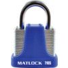 Keyed Padlock, Keyed Alike, Steel, Blue, 40mm Width, Weatherproof thumbnail-0