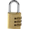 Combination Padlock, Brass, Bronze, 30mm Width, Weatherproof thumbnail-0