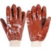 Mechanical Hazard Gloves, Red, Cotton Liner, PVC Coating, EN388: 2003, 4, 1, 1, 1, Size 8 thumbnail-0