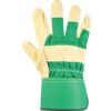 Mechanical Hazard Gloves, Green/Natural, Cotton Liner, Leather Coating, EN388: 2016, 4, 1, 2, 2, X, Size 10 thumbnail-1