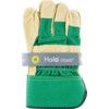 Mechanical Hazard Gloves, Green/Natural, Cotton Liner, Leather Coating, EN388: 2016, 4, 1, 2, 2, X, Size 10 thumbnail-3