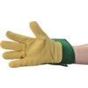 Mechanical Hazard Gloves, Green/Natural, Cotton Liner, Leather Coating, EN388: 2016, 4, 1, 2, 2, X, Size 10 thumbnail-1