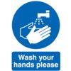 Wash Your Hands Please Rigid PVC Sign 148mm x 210mm thumbnail-0