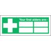 First Aiders Rigid PVC Sign 250mm x 100mm thumbnail-0