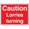 General Construction Lorries Turning Rigid PVC Sign 600mm x 450mm thumbnail-0