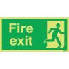 Fire Exit Man Right Photoluminescent Rigid PVC Sign 450mm x 150mm thumbnail-0