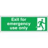 Fire Exit Emergency use Only Vinyl Sign 600mm x 75mm thumbnail-0