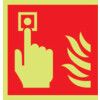 Fire Alarm Photoluminescent Vinyl Sign 200mm x 200mm thumbnail-0