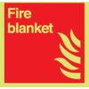 Fire Blanket Photoluminescent Vinyl Sign 100mm x 100mm thumbnail-0