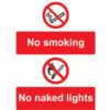 No Smoking No Naked Lights Rigid PVC Sign 300mm x 400mm thumbnail-0