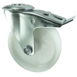 Pressed Steel Castors, Medium Duty, Nylon Wheel thumbnail-0