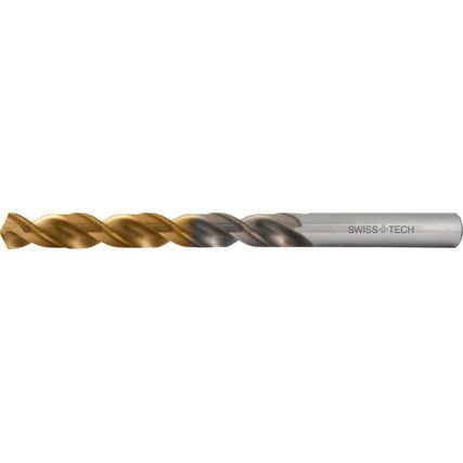 Jobber Drill, 2.5mm, High Helix, Cobalt High Speed Steel, TiN-Tipped