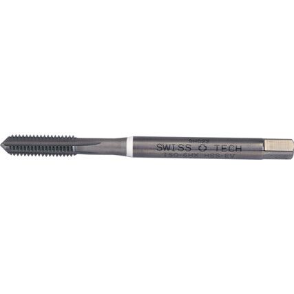 Machine Tap, M2.5 x 0.45mm, Metric Coarse, Straight Flute, Vanadium High Speed Steel, Nitride, White