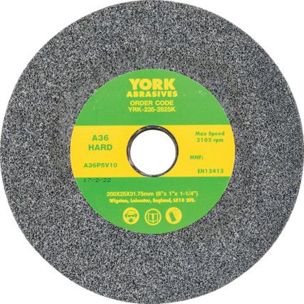 Grinding Wheel, 200 x 25 x 31.75mm, A36, Aluminium Oxide