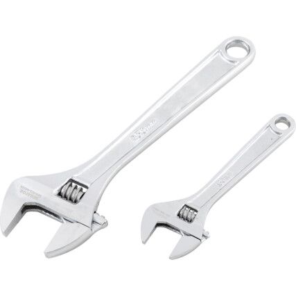 Adjustable Spanner Set, Drop Forged Chrome Vanadium Steel, Set Of 2