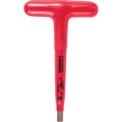 Hex Key, Insulated T-Handle, Hex, Metric, 8mm