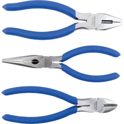 Pliers Set, Smooth/Serrated, Chrome Vanadium Steel, 160mm, Set of 3