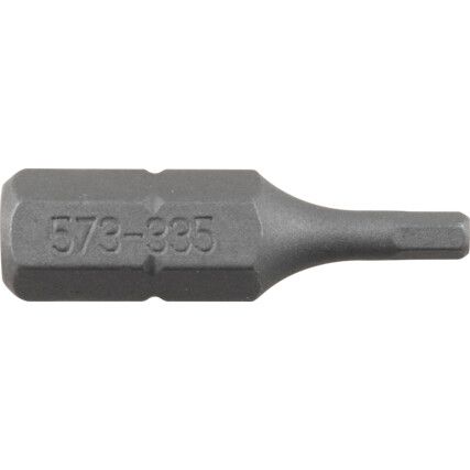 Screwdriver Bit, 3/32", Hex, 1/4" Hex