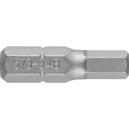 Screwdriver Bit, 5mm, Hex, 1/4" Hex