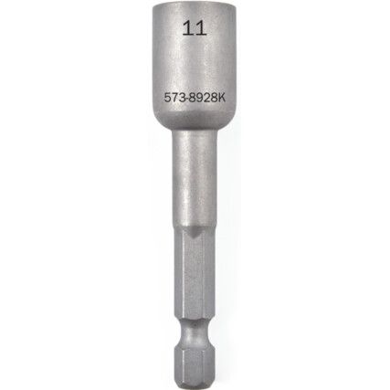 Screwdriver Bit, 11mm, Socket, 1/4" Hex