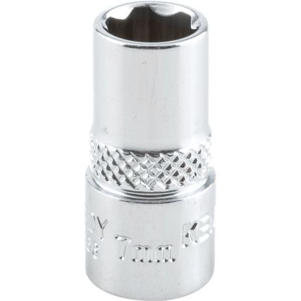 1/4in. Drive,  KenGrip Socket, 7mm,  Metric,  6 Point