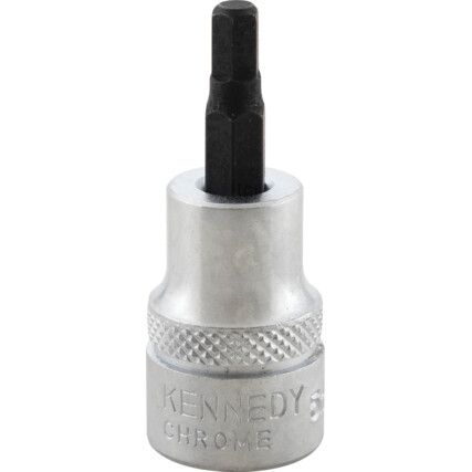 3/8in. Drive,  Hexagon Bit Socket, 5mm,  Metric,  6 Point