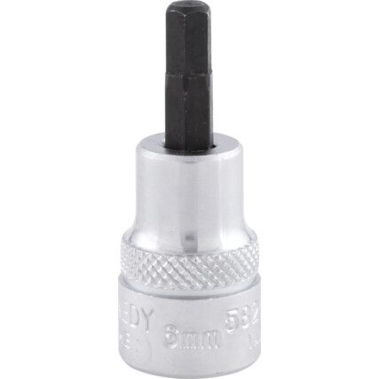 3/8in. Drive,  Hexagon Bit Socket, 6mm,  Metric,  6 Point