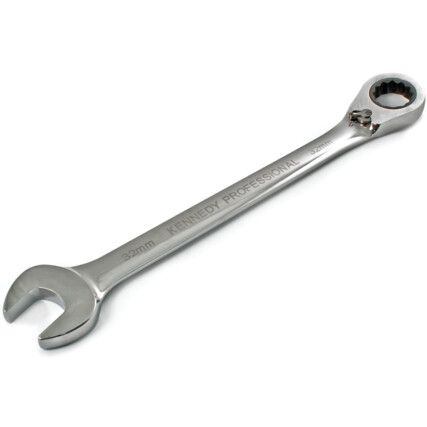 Single End, Ratcheting Combination Spanner, 32mm, Metric