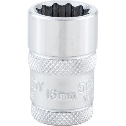 1/2in. Drive,  Bi-Hexagon Socket, 16mm,  Metric,  12 Point