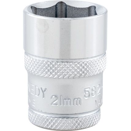 1/2in. Drive,  Hexagon Socket, 21mm,  Metric,  6 Point