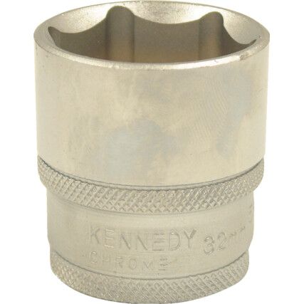 1/2in. Drive,  Hexagon Socket, 32mm,  Metric,  6 Point