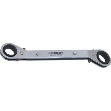 Double End, Ratchet Ring Spanner, 3/4in. x 7/8in.in., Imperial