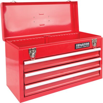 Tool Chest, Workshop Range, Red, Steel, 3-Drawers, 304 x 520 x 218mm, 30kg Capacity