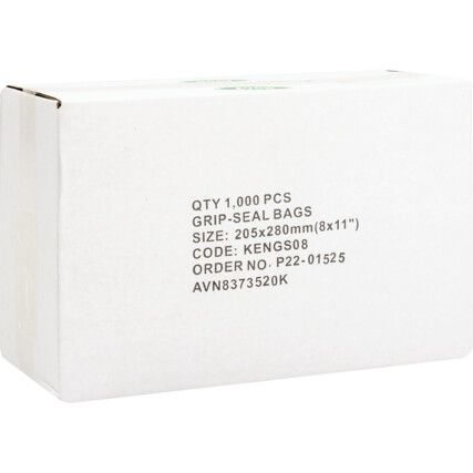 8"x11" Plain Grip seal Bags, PK-1000