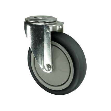 Light Duty/Medium Duty, Castor, 75mm, Unbraked, Swivel, Bolt Hole, Thermoplastic, Grey