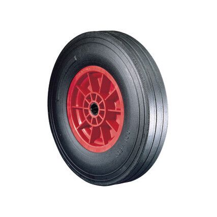 RUBBER TYRE POLYPROP' CTR355mm-25mmB WHEEL R/BRG