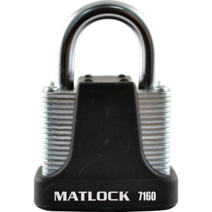 Keyed Padlock, Keyed Alike, Steel, Black, 40mm Width, Weatherproof