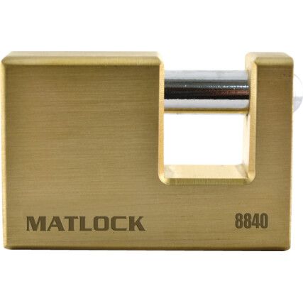 Keyed Padlock, Keyed Different, Brass, Gold, 63mm Width, Weatherproof