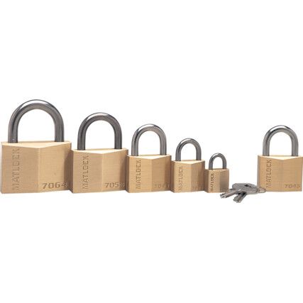 Keyed Padlock, Keyed Different, Brass, Bronze, 20mm Width, Weatherproof