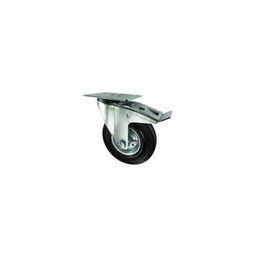 Medium Duty Pressed Steel Castors, Rubber Tyre, Roller Bearing thumbnail-1